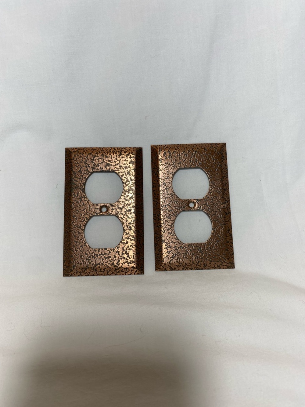 Decorative Copper-tone Textured Outlet Wall Plate Cover - Set of 2 - Vintage